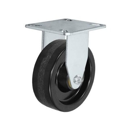 Casterhq 4"x1-1/4" Rigid Caster, PHENOLIC Wheel, 350 LBS Capacity, Plate S 24CR414PH21B-02